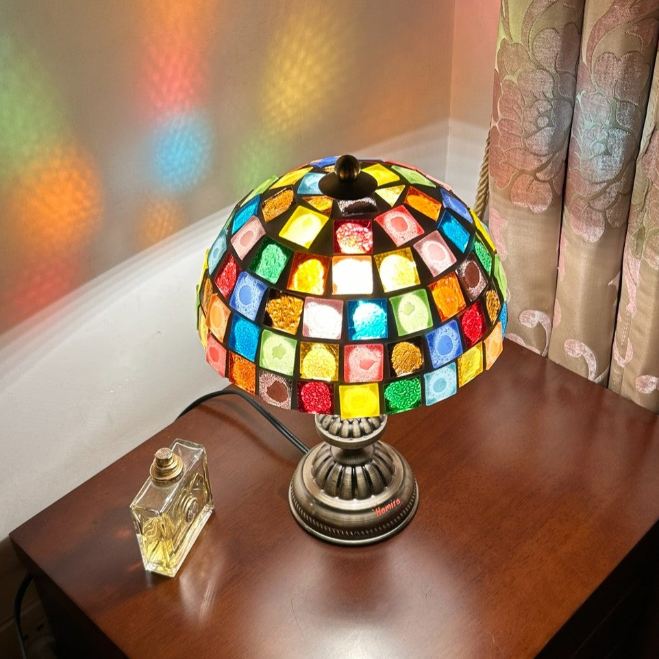 Mushroom Mosaic Table Lamp-Block
