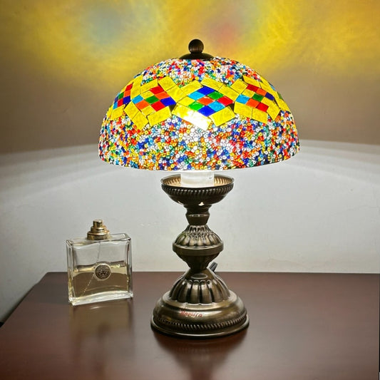 Mushroom Mosaic Table Lamp-Floral