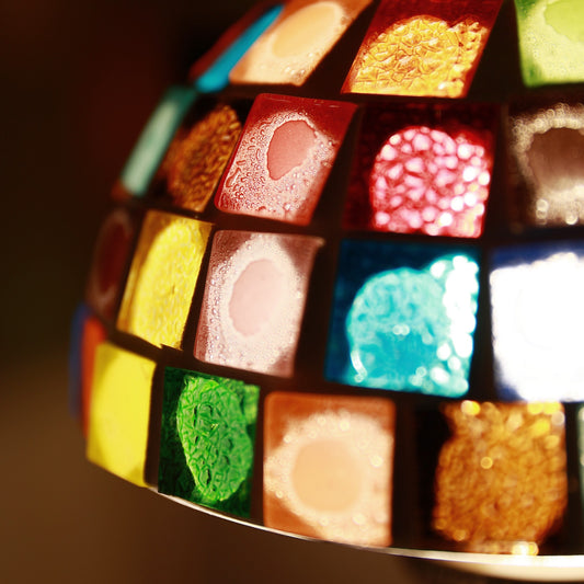 Mushroom Mosaic Table Lamp-Block