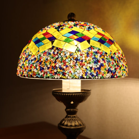 Mushroom Mosaic Table Lamp-Floral