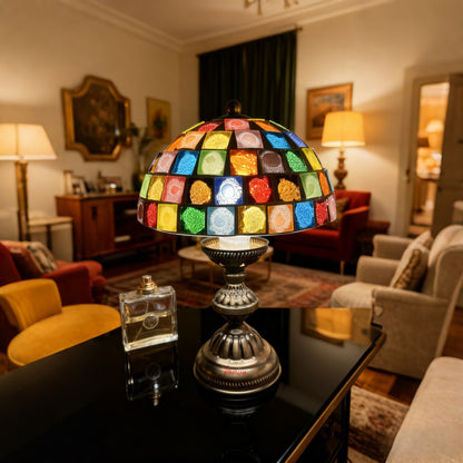 Mushroom Mosaic Table Lamp-Block