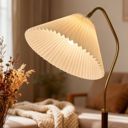 Cozy Glow Pleated Fabric Floor Lamp