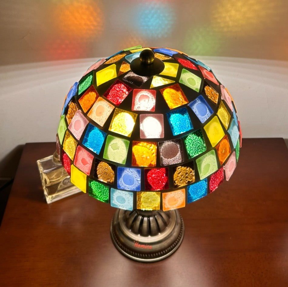 Mushroom Block Mosaic 12.6" Table Lamp