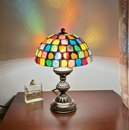 Mushroom Mosaic Table Lamp-Block