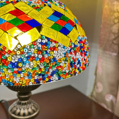 Mushroom Mosaic Table Lamp-Floral
