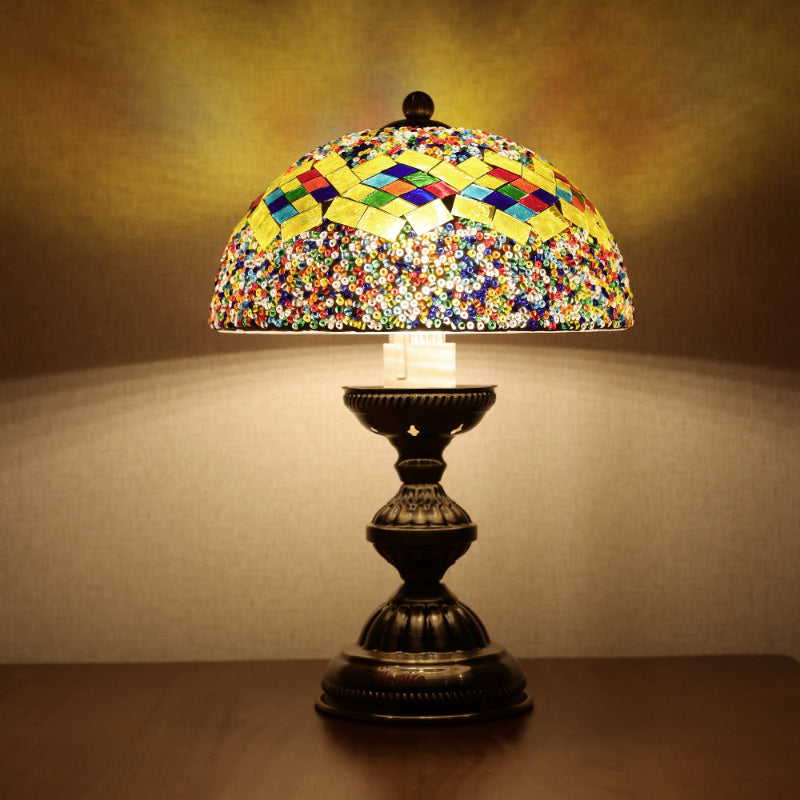 Mushroom Mosaic Table Lamp-Floral