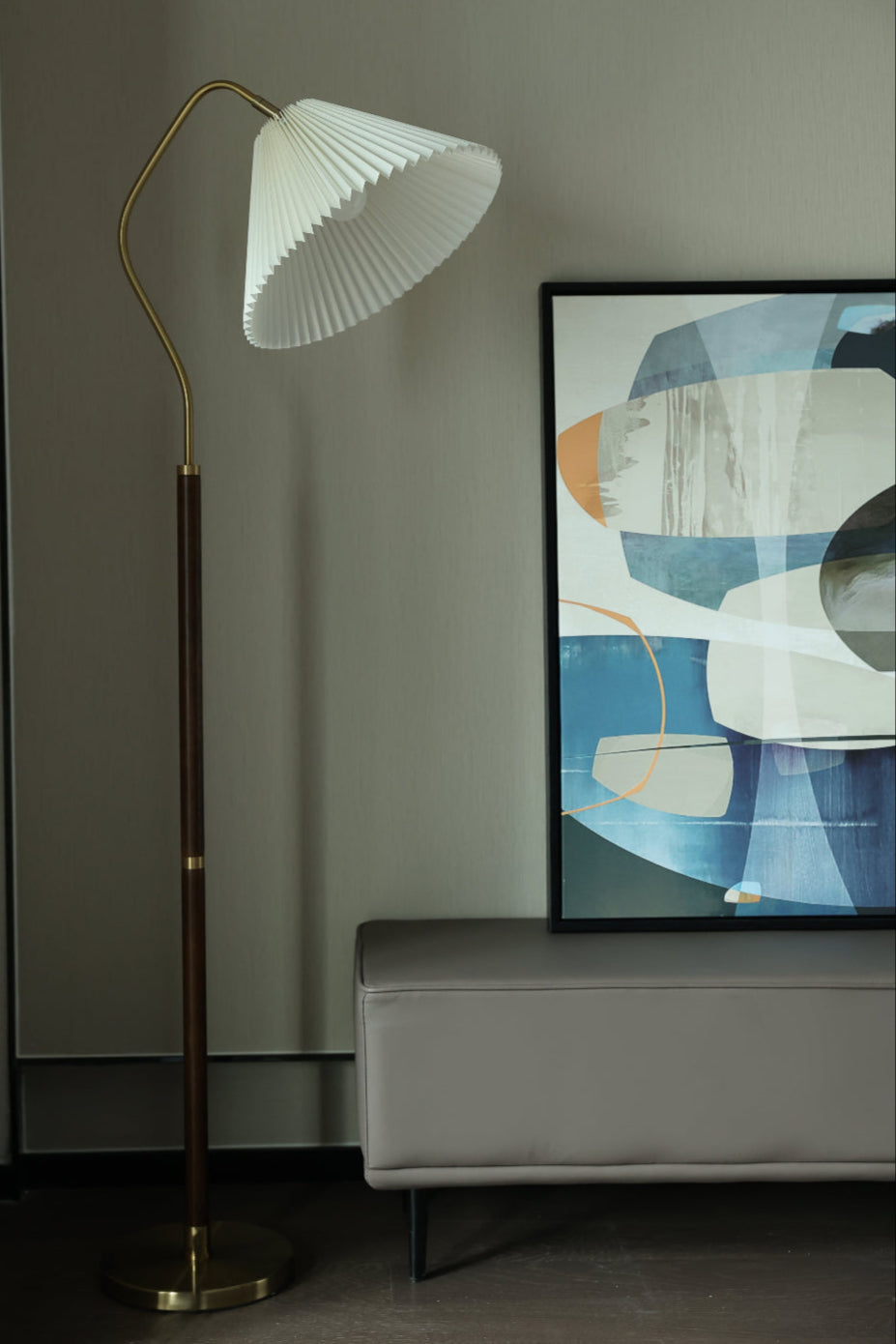 Cozy Glow Pleated Fabric Floor Lamp
