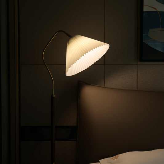 Cozy Glow Pleated Fabric Floor Lamp