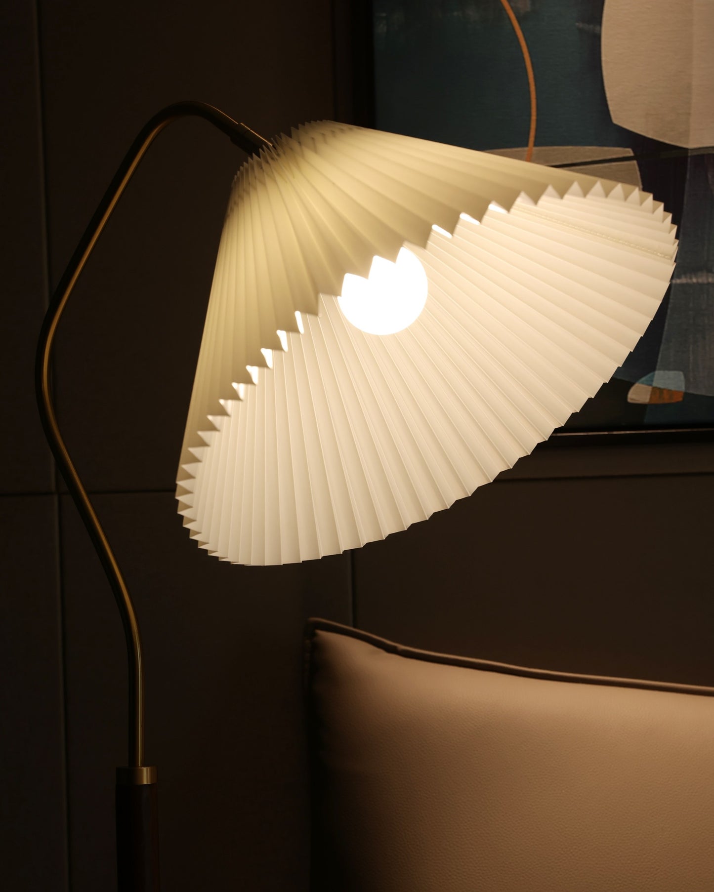 Cozy Glow Pleated Fabric Floor Lamp
