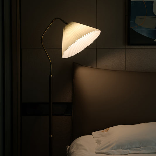 Cozy Glow Pleated Fabric Floor Lamp