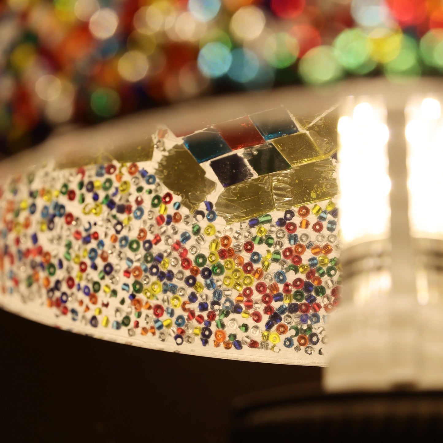 Mushroom Mosaic Table Lamp-Floral