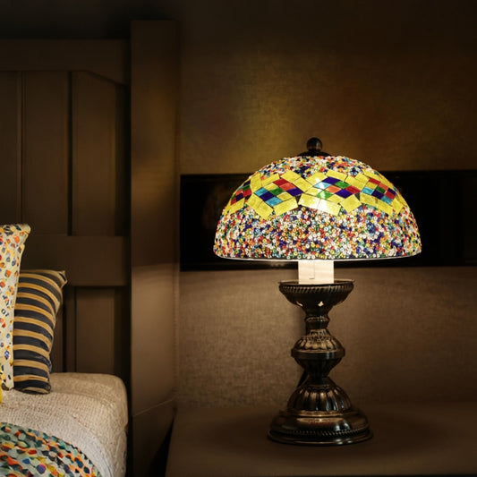 Mushroom Mosaic Table Lamp-Floral