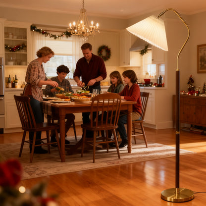 Cozy Glow Pleated Fabric 59" Floor Lamp