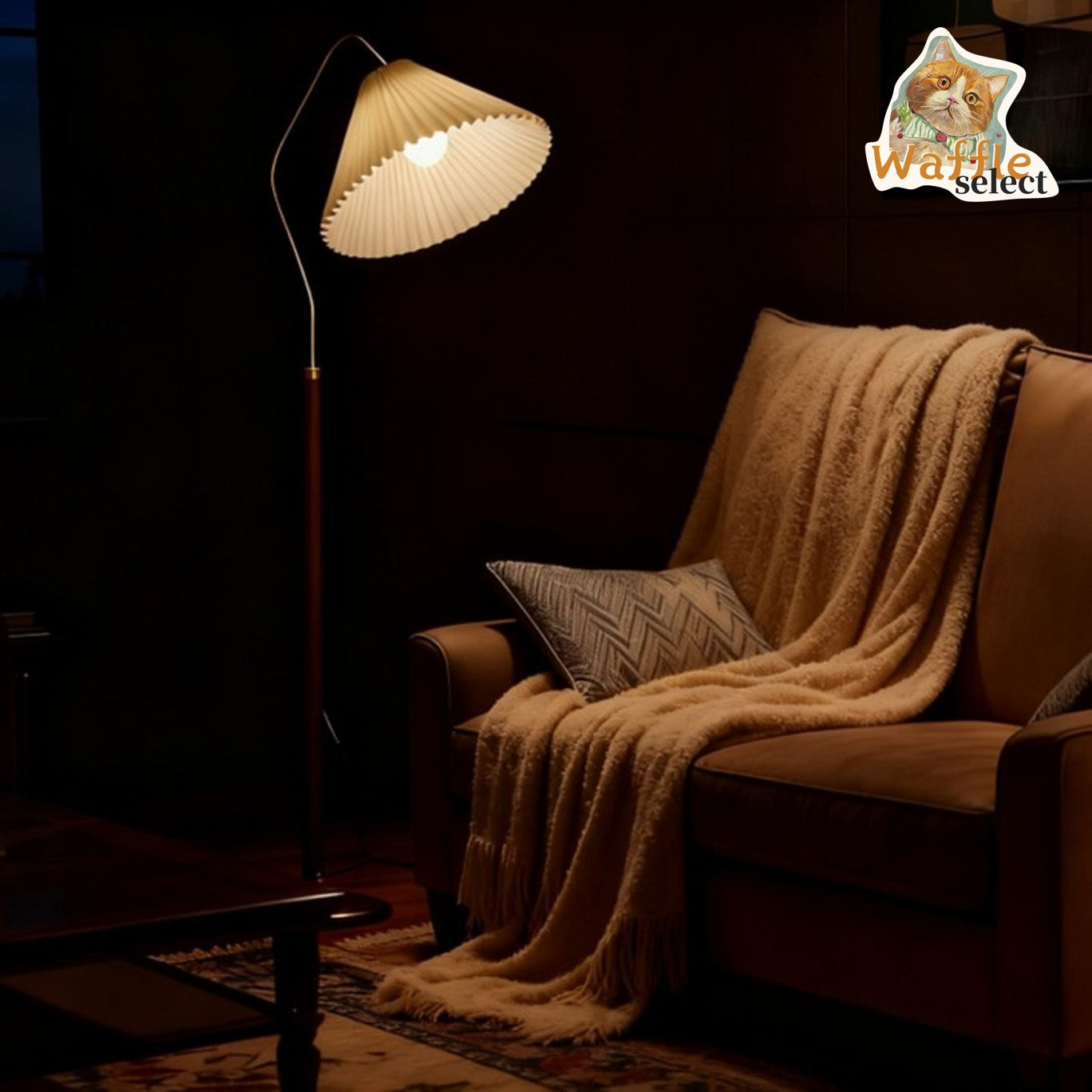 Cozy Glow Pleated Fabric 59" Floor Lamp