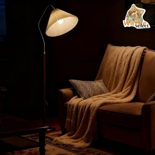 Cozy Glow Pleated Fabric 59" Floor Lamp