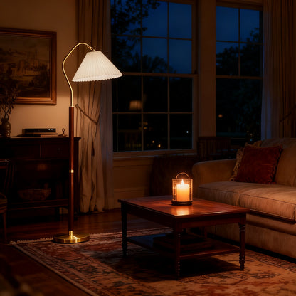 Cozy Glow Pleated Fabric 59" Floor Lamp