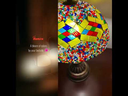 Mushroom Floral Mosaic 12.6" Table Lamp