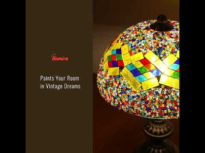 Mushroom Mosaic Table Lamp-Floral