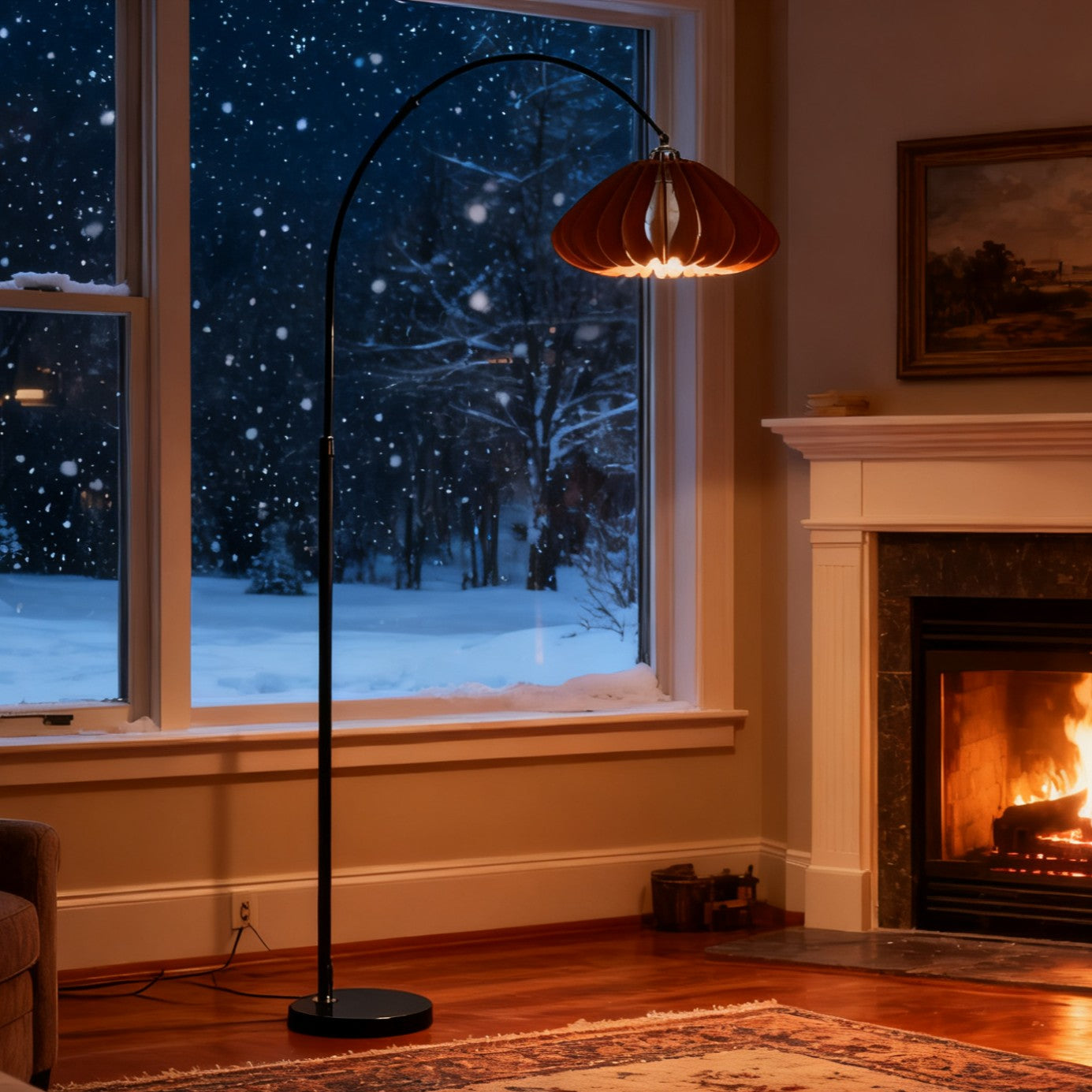 Pumpkin Felt 70.8" Floor Lamp